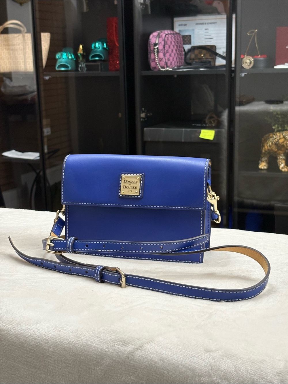 Dooney & Bourke Beacon Small East/West Flap Crossbody – Royal Blue w/ Wallet. - Picture 11 of 16